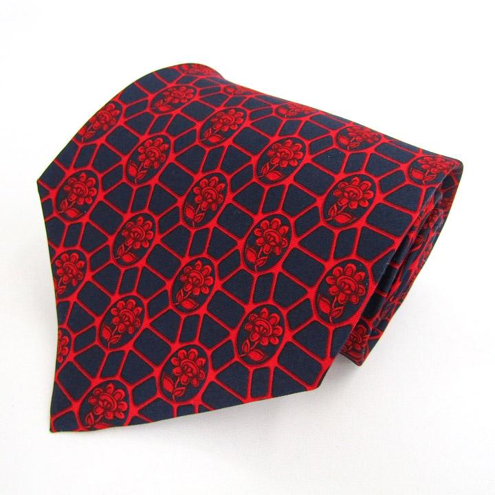 エム・シー・エム ブランド ネクタイ シルク 格子柄 花柄 総柄 ワイドタイ PO メンズ ネイビー MCM | MCM