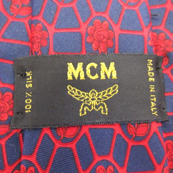 エム・シー・エム ブランド ネクタイ シルク 格子柄 花柄 総柄 ワイドタイ PO メンズ ネイビー MCM | MCM | 03