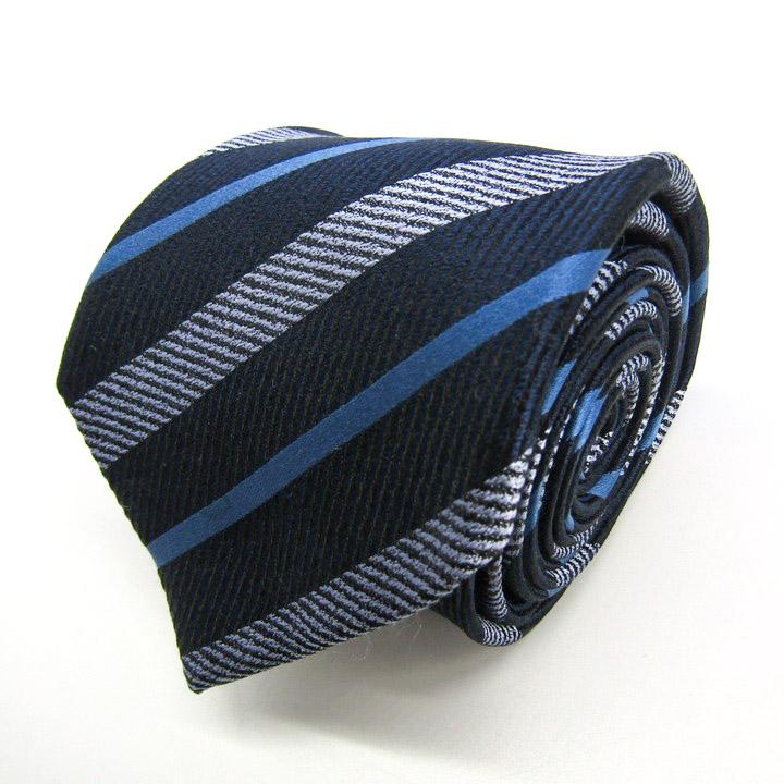 オリヒカ ブランド ネクタイ ストライプ柄 シルク PO メンズ ネイビー