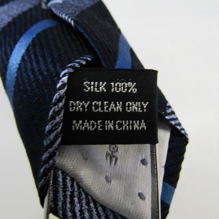 オリヒカ ブランド ネクタイ ストライプ柄 シルク PO メンズ ネイビー