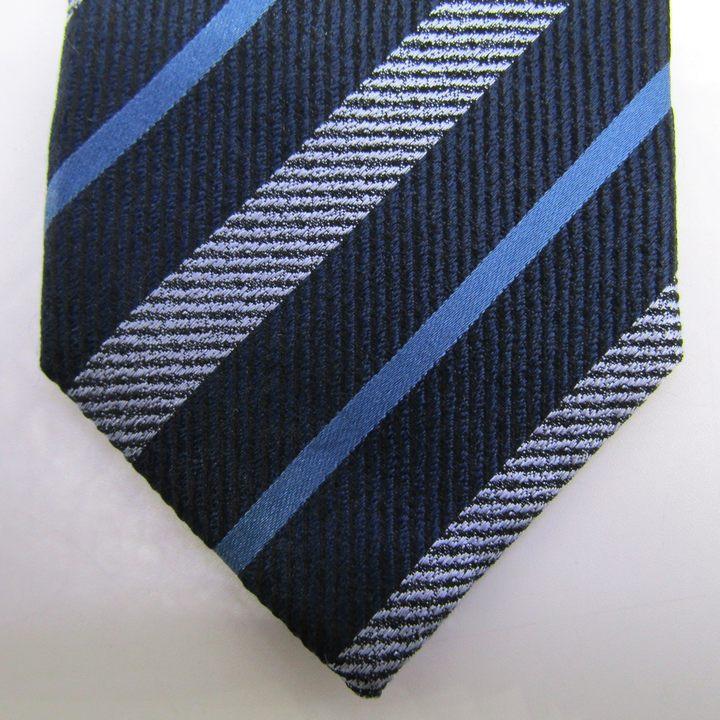 オリヒカ ブランド ネクタイ ストライプ柄 シルク PO メンズ ネイビー