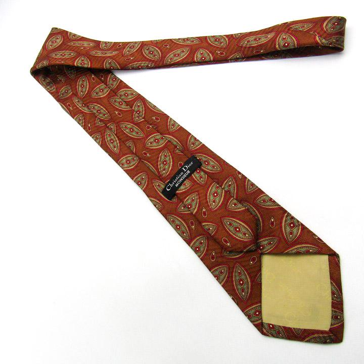 クリスチャンディオール ブランド ネクタイ 総柄 ペイズリー 小