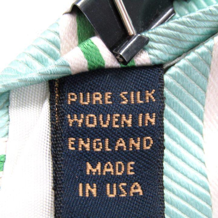 極美品　Brooks Brothers ネクタイ ストライプ柄 緑 白 米国製 BROOKS BROTHERS ブルックスブラザーズ ブランド ネクタイ