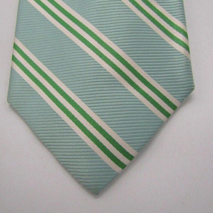 極美品　Brooks Brothers ネクタイ ストライプ柄 緑 白 米国製 BROOKS BROTHERS ブルックスブラザーズ ブランド ネクタイ