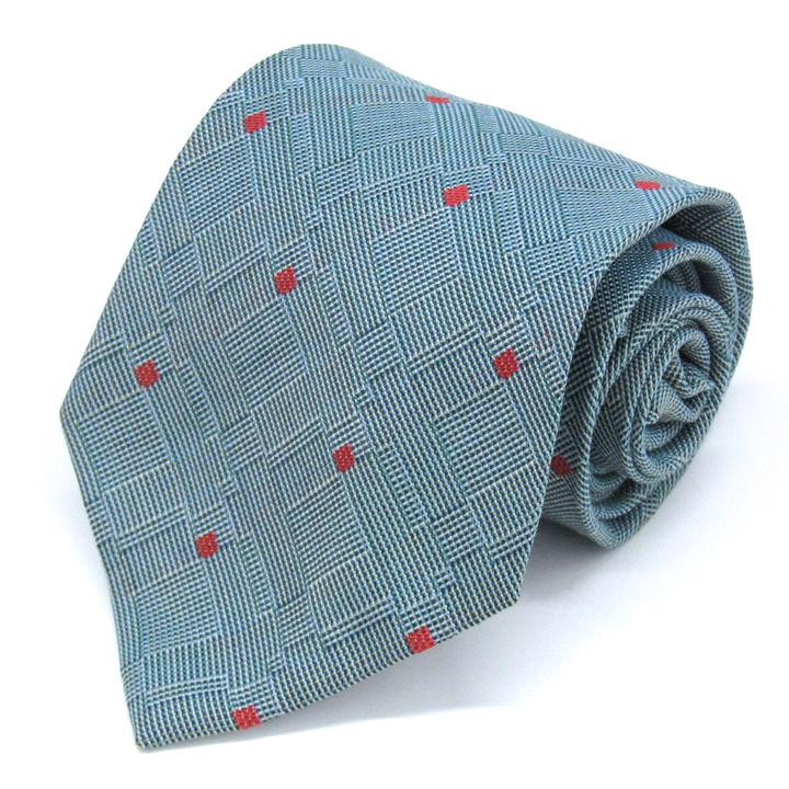 シャルル・ジョルダン ブランド ネクタイ チェック柄 コットン シルク イタリア製 PO メンズ ブルー CHARLES JOURDAN | 