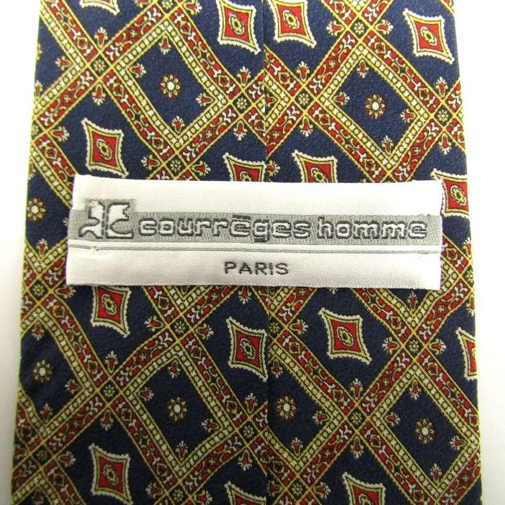 クレージュ ブランド ネクタイ 総柄 チェック柄 小紋柄 格子柄 ダイヤ柄 PO メンズ ネイビー courreges | courreges | 03