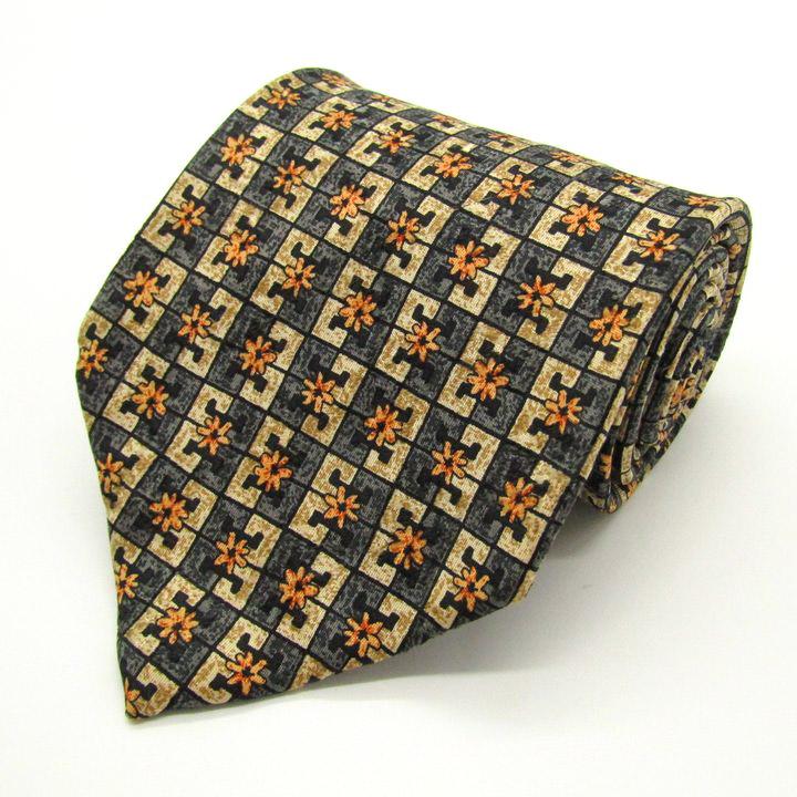 ジバンシィ ブランド ネクタイ チェック柄 小紋柄 花柄 シルク PO メンズ ベージュ GIVENCHY ジバンシー | 