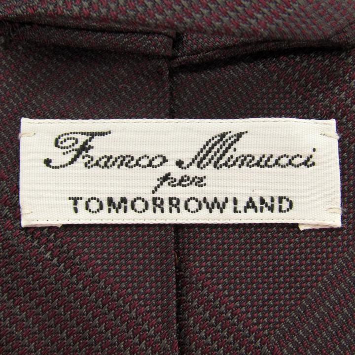 フランコミヌッチ ブランド ネクタイ トゥモローランド チェック柄 シルク イタリア製 PO メンズ ワインレッド Franco Minucci フランコミヌッチ ブランド ネクタイ トゥモローランド チェック柄