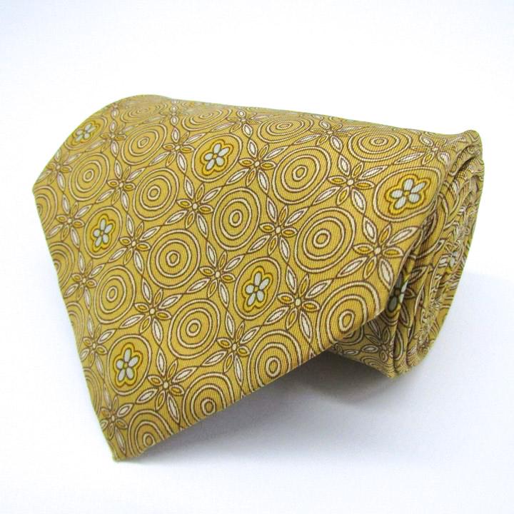 ピエールカルダン ブランドネクタイ チェック柄 ドット 花柄 シルク フランス製 PO メンズ イエロー Pierre Cardin | 