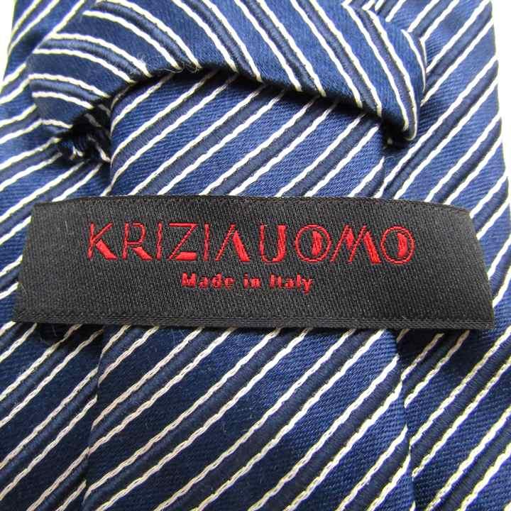 クリッツアウォモ ブランド ネクタイ ストライプ柄 ペンシルストライプ シルク イタリア製 PO メンズ ネイビー KRIZIA UOMO |  | 03