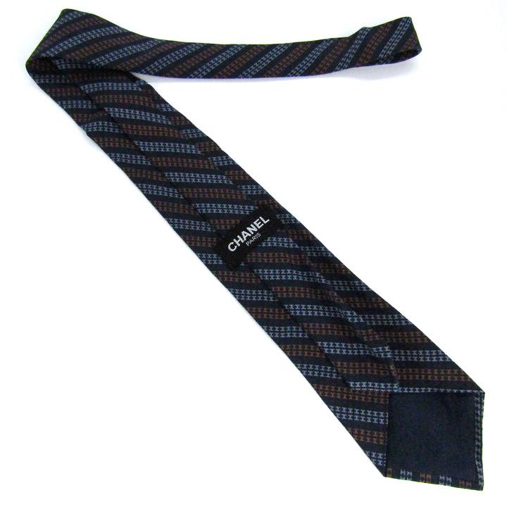 CHANEL（シャネル） ブランド ネクタイ ココマーク ストライプ柄