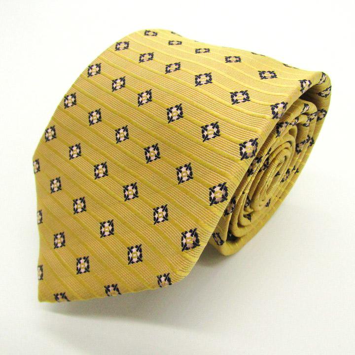 シャルル・ジョルダン ブランドネクタイ ボーダー柄 ドット 小紋柄 シルク イタリア製 PO メンズ イエロー CHARLES JOURDAN | 