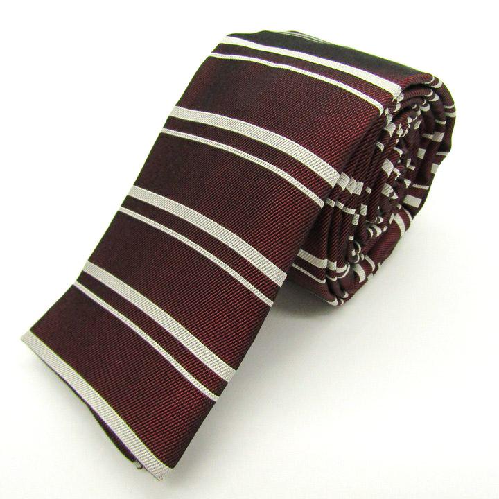 タケオキクチ ブランド ネクタイ 40ct525 スクエアタイ ボーダー柄 シルク PO メンズ ブラウン TAKEO KIKUCHI | TAKEO KIKUCHI