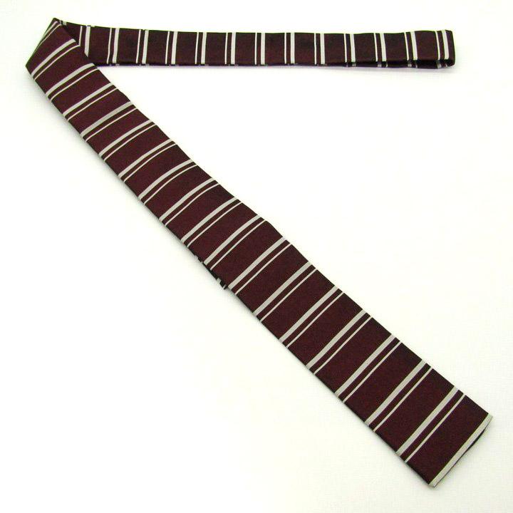 タケオキクチ ブランド ネクタイ 40ct525 スクエアタイ ボーダー柄 シルク PO メンズ ブラウン TAKEO KIKUCHI | TAKEO KIKUCHI | 01