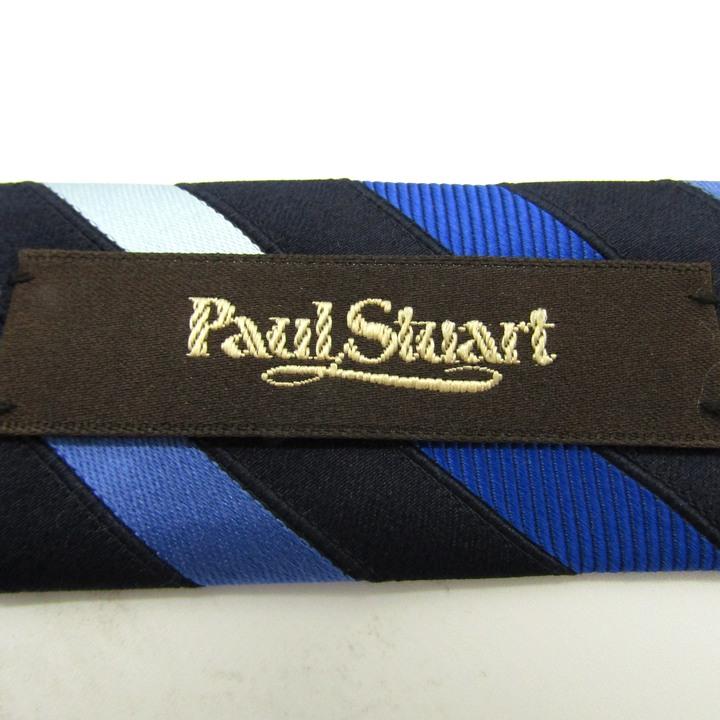ポールスチュアート ブランド ネクタイ ストライプ柄 シルク ハンドメイド PO メンズ ネイビー Paul Stuart ポールスチュアート ブランド ネクタイ ストライプ柄 シルク