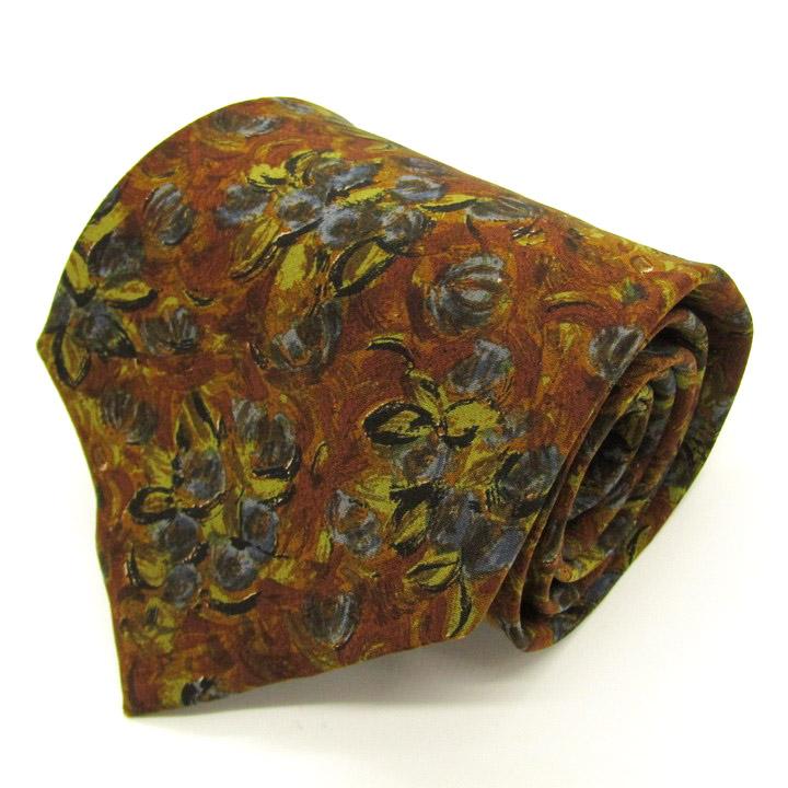 ジバンシィ ブランド ネクタイ 花柄 総柄 シルク PO メンズ ブラウン GIVENCHY ジバンシー | 