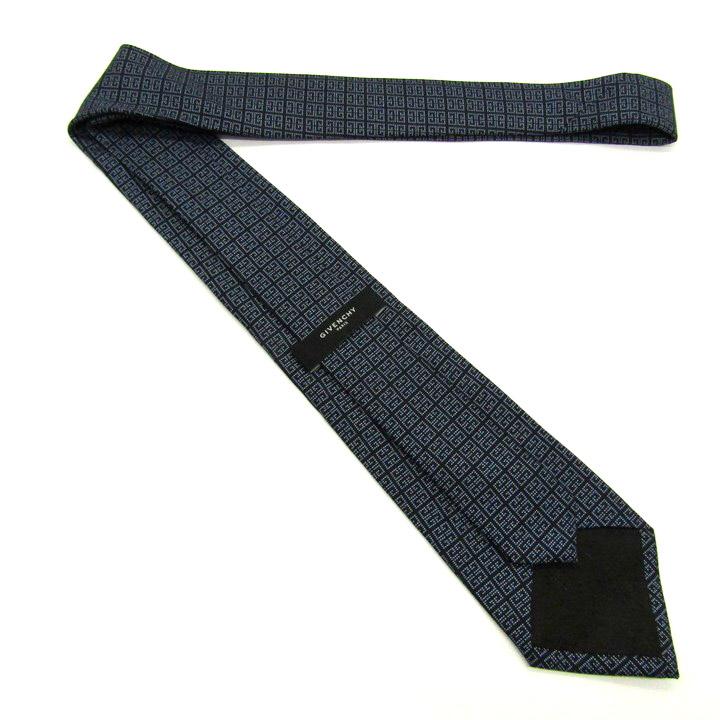 【新品未使用】ジバンシー ネクタイ ネイビー 4Gロゴ ジャガード【イタリア製】 ジバンシィ ブランド ネクタイ 4Gロゴ 総柄 シルク イタリア製 PO