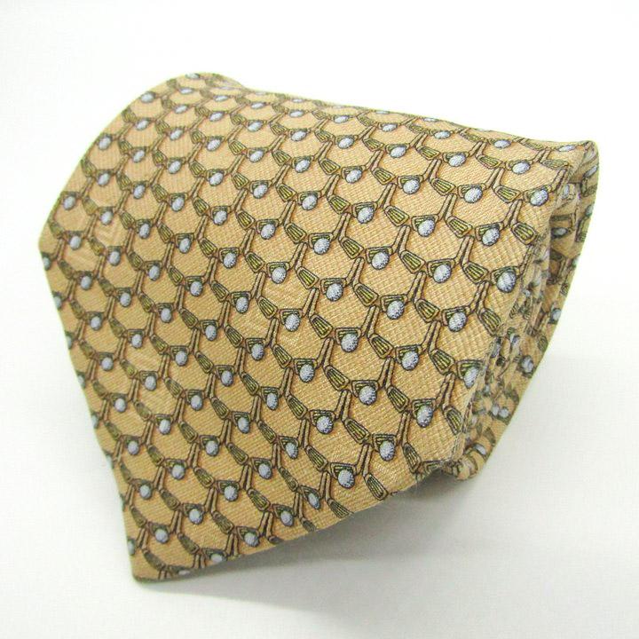ジバンシィ ブランド ネクタイ ゴルフ柄 総柄 シルク PO メンズ イエロー GIVENCHY ジバンシー | 