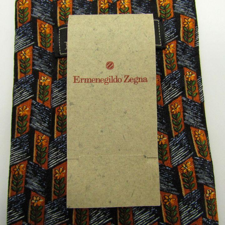 エルメネジルドゼニア ブランド ネクタイ 花柄 小紋柄 シルク 未使用