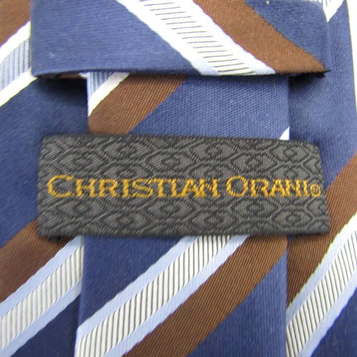クリスチャン オラーニ ブランド ネクタイ ストライプ柄 シルク PO