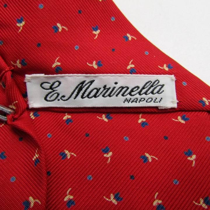 マリネッラ ブランド ネクタイ ドット 小紋柄 花柄 シルク イタリア製 PO メンズ レッド E.MARINELLA 最高級ｲﾀﾘｱ老舗 マリネッラ ブランド ネクタイ ドット 小紋柄 花柄 シルク イタリア製