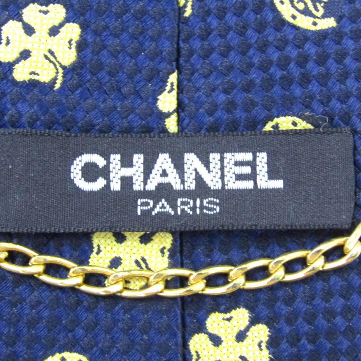 CHANEL（シャネル） ブランド ネクタイ チェーン付 馬具 クローバー 小
