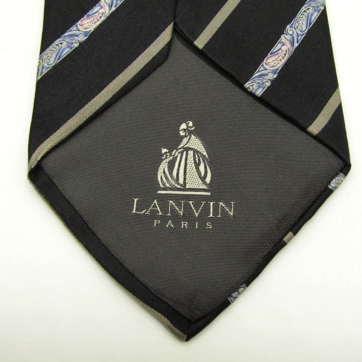 LANVIN（ランバン） ブランド ネクタイ ストライプ柄 ペイズリー
