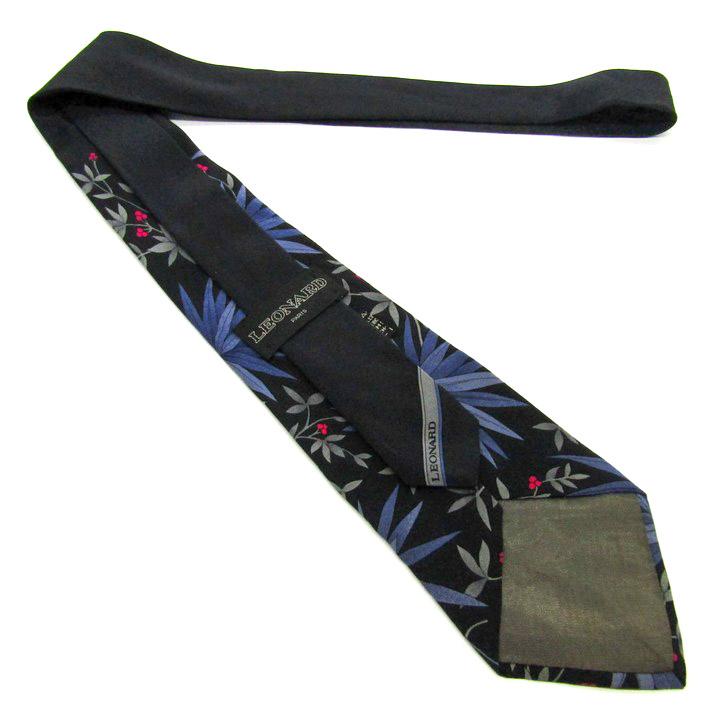 LEONARD（レオナール） ブランド ネクタイ 総柄 花柄 動物柄 鳥 シルク