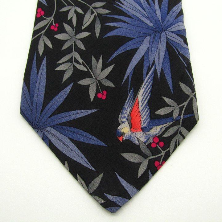 LEONARD（レオナール） ブランド ネクタイ 総柄 花柄 動物柄 鳥 シルク