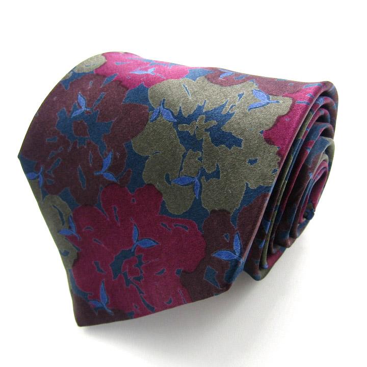 LANVIN（ランバン） ブランドネクタイ 総柄 花柄 シルク フランス製 PO