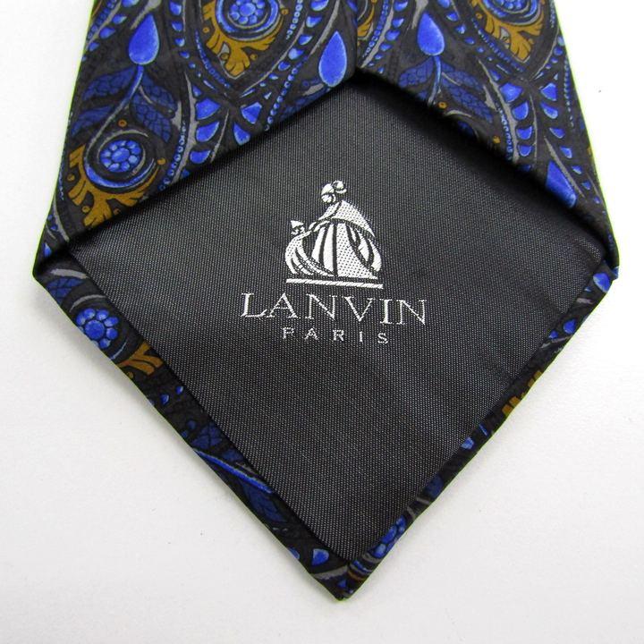 LANVIN ネクタイ ネイビー系 パターン柄 光沢 LANVIN ネクタイ ネイビー系 パターン柄 光沢 LANVIN(ランバン