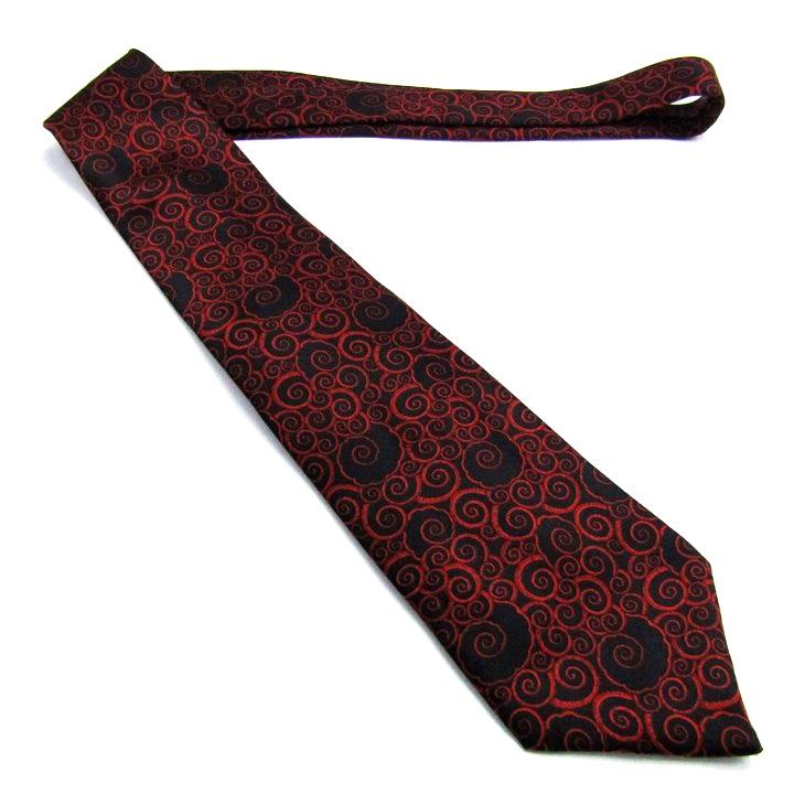 LANVIN（ランバン） ブランド ネクタイ 総柄 渦巻き シルク PO メンズ