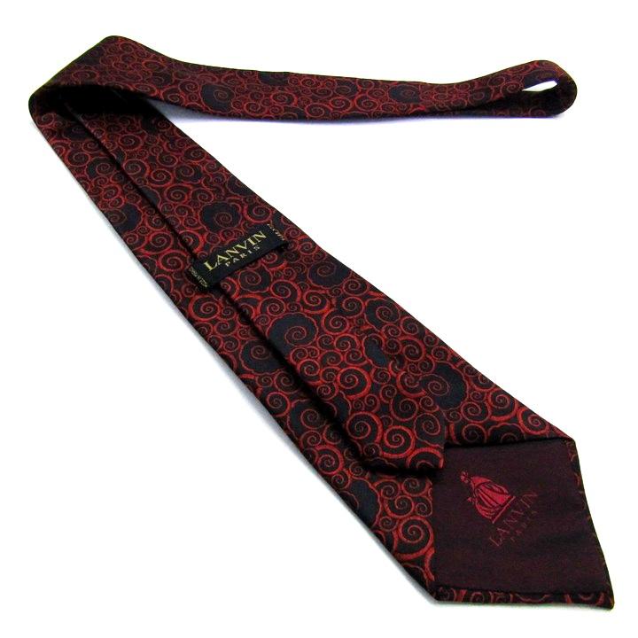 LANVIN（ランバン） ブランド ネクタイ 総柄 渦巻き シルク PO メンズ