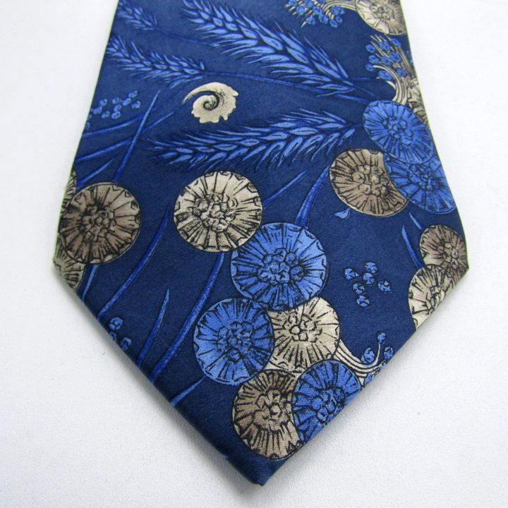 LANVIN（ランバン） ブランド ネクタイ 総柄 シルク PO メンズ ブルー