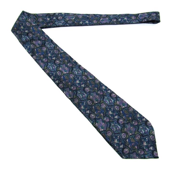 LANVIN（ランバン） ブランド ネクタイ 総柄 シルク PO メンズ ブルー