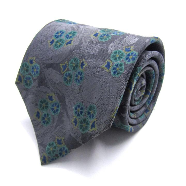 LANVIN ネクタイ ネイビー パープル グレー パターン柄 LANVIN