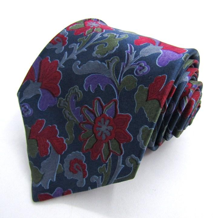 LANVIN（ランバン） ブランド ネクタイ 総柄 植物柄 シルク PO メンズ