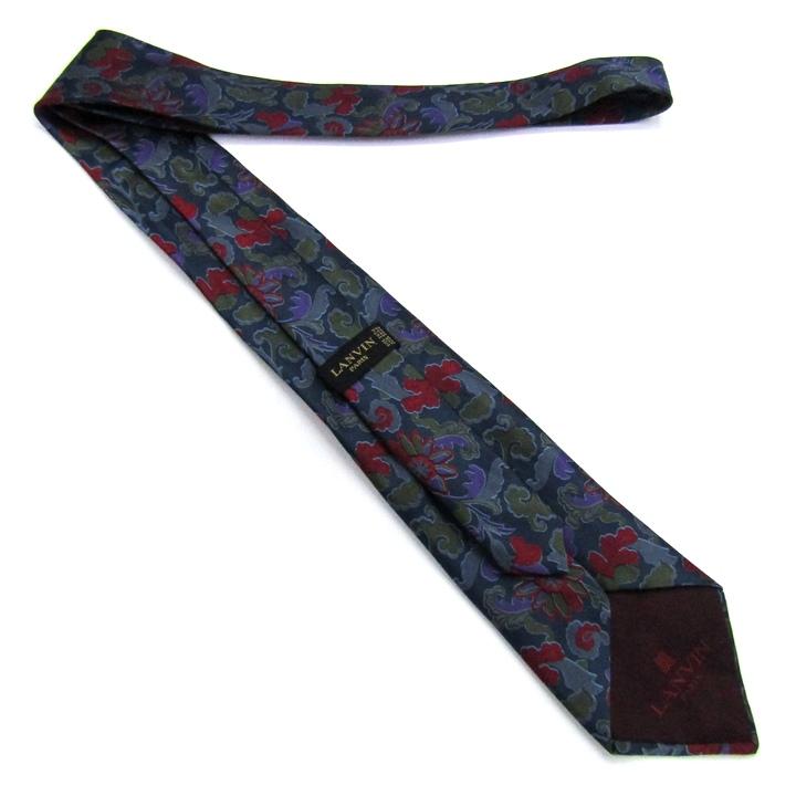 LANVIN（ランバン） ブランド ネクタイ 総柄 植物柄 シルク PO メンズ