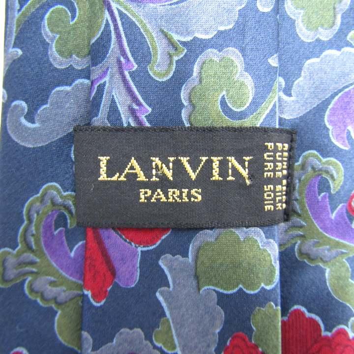 LANVIN（ランバン） ブランド ネクタイ 総柄 植物柄 シルク PO メンズ
