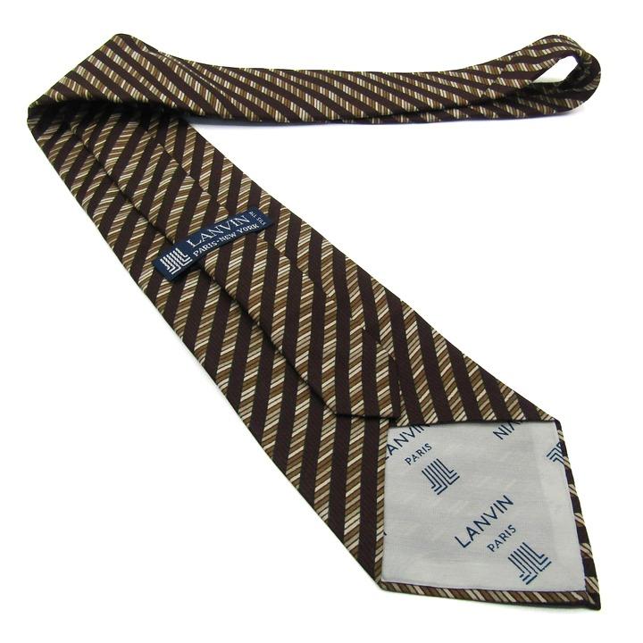 LANVIN（ランバン） ブランド ネクタイ ストライプ柄 シルク PO メンズ