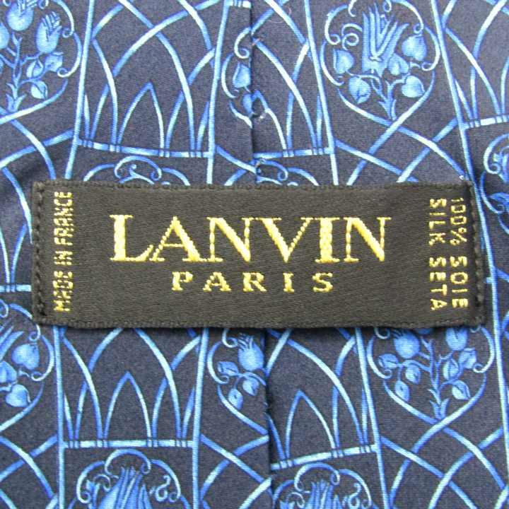 LANVIN（ランバン） ブランド ネクタイ シルク ボタニカル柄 花柄 総柄