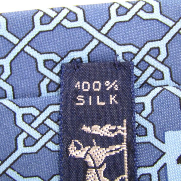HERMES（エルメス） ブランド ネクタイ 総柄 チェーン柄 シルク PO