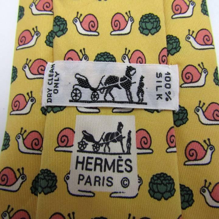 HERMES（エルメス） ブランド ネクタイ 総柄 動物柄 カタツムリ シルク