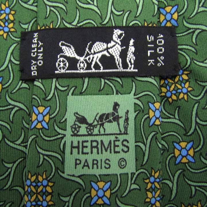 HERMES（エルメス） ブランド ネクタイ 総柄 花柄 シルク PO メンズ