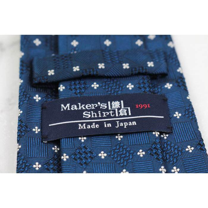 メーカーズシャツ鎌倉 ブランド ネクタイ 花柄 格子柄 シルク 日本製 PO  メンズ ネイビー MAKER'S SHIRT KAMAKURA 鎌倉シャツ｜kbnet2019v1｜04