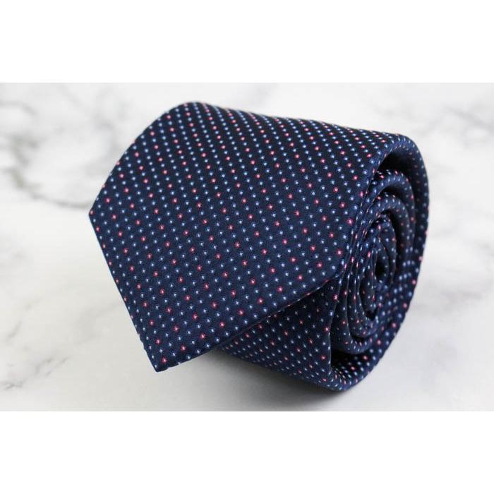 ヒューゴボス 小紋柄 ドット調柄ネクタイ Italy製 美品 ヒューゴボス ブランド ネクタイ ドット 小紋柄 シルク