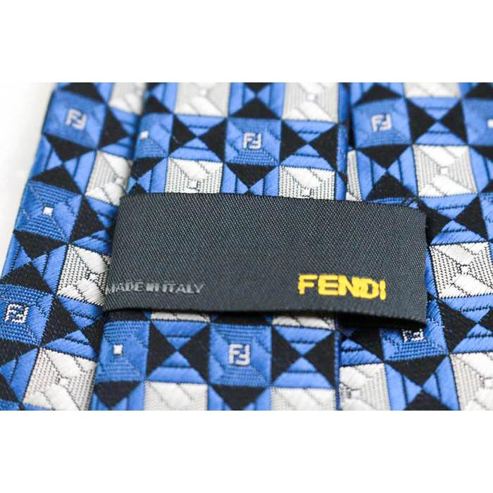 FENDI フェンディ ブランド ネクタイ シルク ズッカ柄 小紋柄 伊