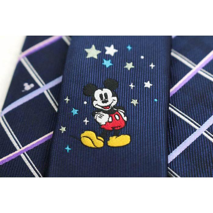 Disney ディズニー ブランド ネクタイ 格子柄 ミッキーマウス 星柄 TDL