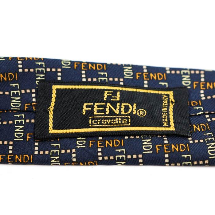 FENDI フェンディ ブランド ネクタイ シルク ロゴ 伊製生地 総柄