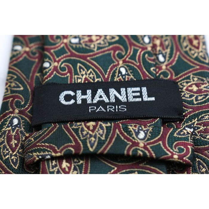 CHANEL シャネル ブランド ネクタイ シルク 伊製生地 ペイズリー